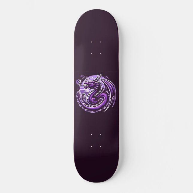 Skateboard Círculo de dragón morado (Anverso)