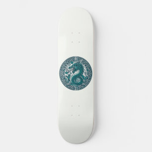 Skateboard Círculo de tigre verde azulado