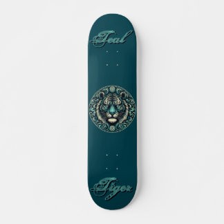 Skateboard Círculo de tigre verde azulado