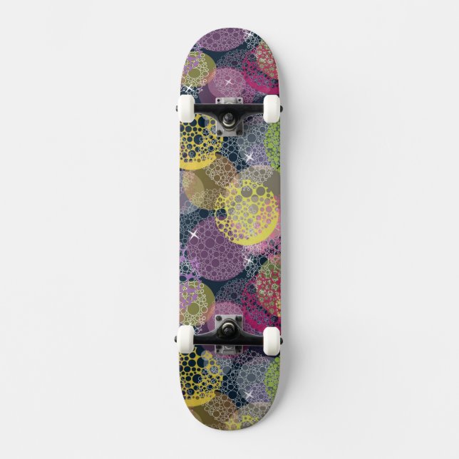 Skateboard Círculo lindo abstracto del lunar (Anverso)