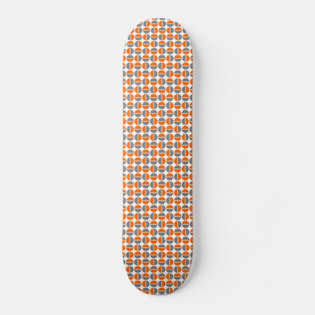 Skateboard Círculos giratorios - Naranja y gris (Anverso)
