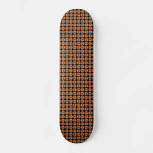 Skateboard Círculos giratorios - Naranja y gris sobre negro