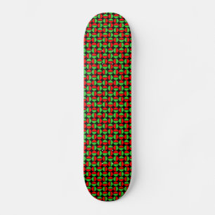 Skateboard Círculos giratorios - Rojo y Verde sobre negro