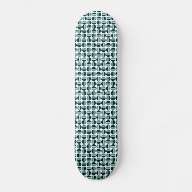 Skateboard Círculos giratorios - Verde oceánico y verde oscur (Anverso)