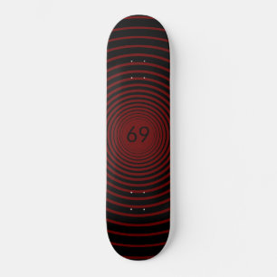 Skateboard Círculos rojos - Añade tus colores / letras / núme