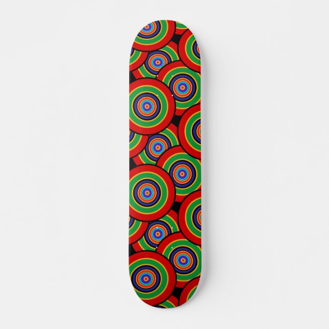 Skateboard Círculos y anillos retro (Anverso )