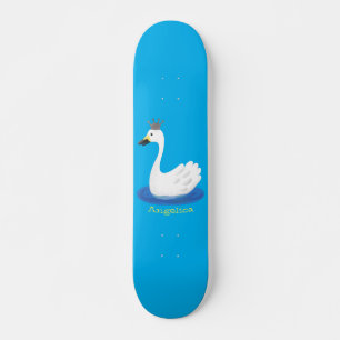 Skateboard Cisne blanco con personalizado de la corona