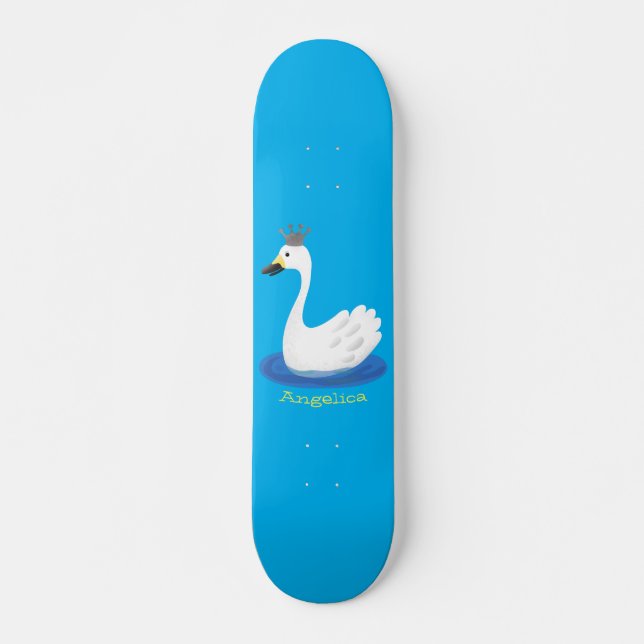 Skateboard Cisne blanco con personalizado de la corona (Anverso )