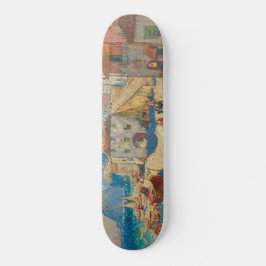 Skateboard Ciudad costera de España (Paisaje español vintage)