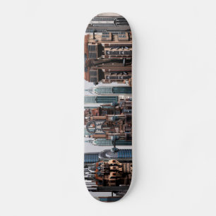 Skateboard Ciudad de fantasía futurista Arte de horizonte de