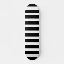 Skateboard Classic Bright White and Black Striped
