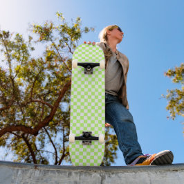 Skateboard Classic visual lime checkerboard