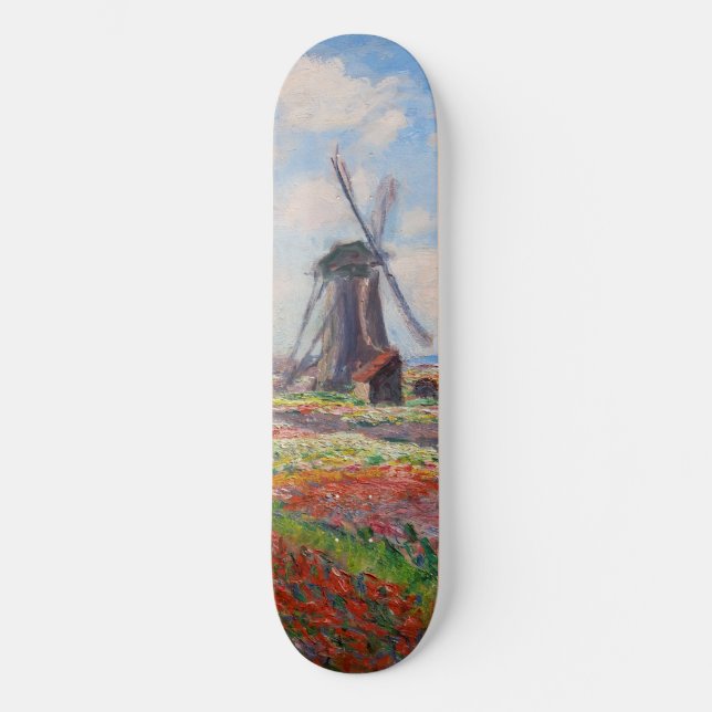 Skateboard Claude Monet - Campo de tulipanes en Holanda (Anverso)