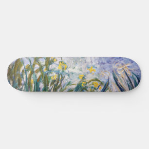 Skateboard Claude Monet - Lirios amarillos y púrpuras