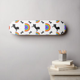 Skateboard Clavados en patineta, Unicornio y arcoiris