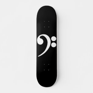 Skateboard Clave de Fa blanca