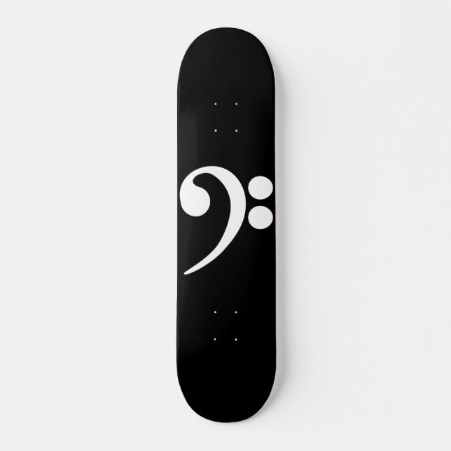 Skateboard Clave de Fa blanca (Anverso )