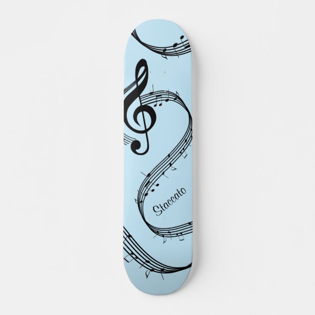 Skateboard Clave de sol generosa personal azul (Anverso )