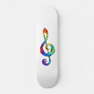 Skateboard Clef de clave musical arcoiris