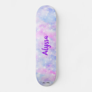Skateboard Clouds Pastel estético Esparkle Personalizado