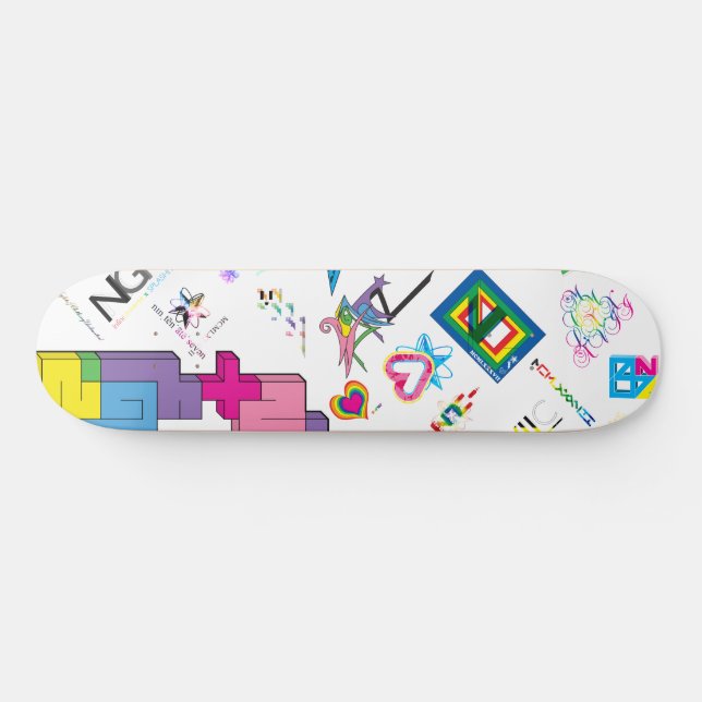 Skateboard [CMYK/RNBW] pegatina (Horz)
