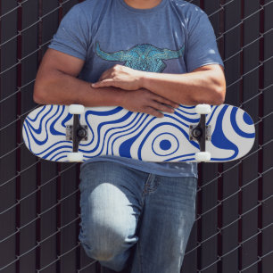 Skateboard Cobalt Hyper Azul Psicodélico Ondulado