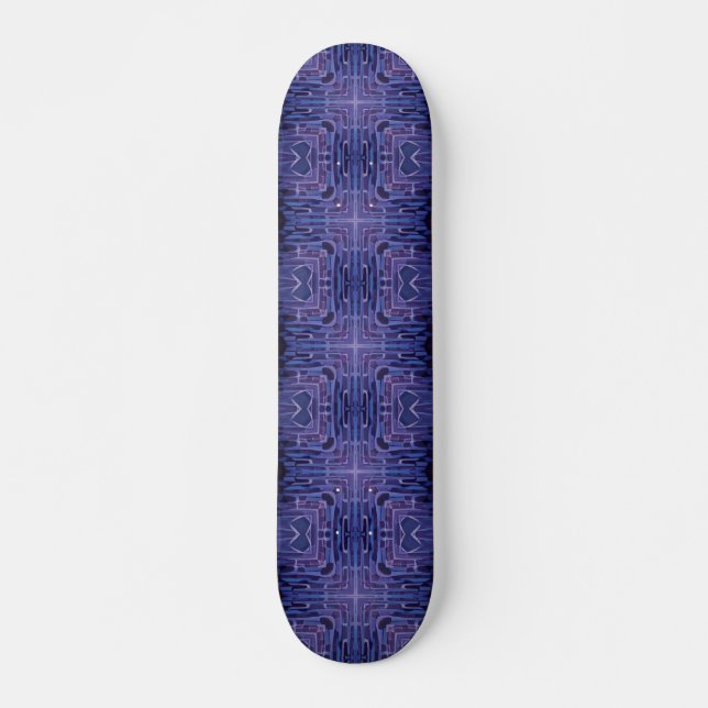Skateboard Cobblestones arte geométrico azul marino (Anverso )