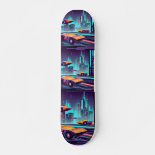 Skateboard coche ciberpunk
