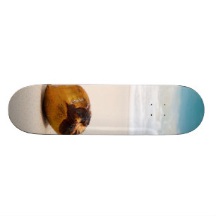 Skateboard Coco en una playa tropical