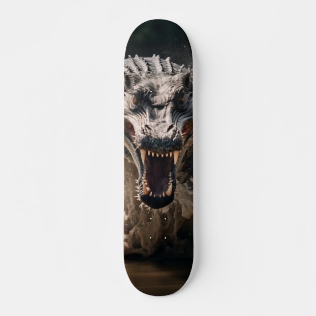 Skateboard Cocodrilo agresivo atacando (Anverso )