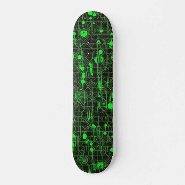 Skateboard Código de PC negro y verde #5 (Anverso )