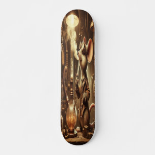 Skateboard "Cog & Goggles: Inventor de ratón Steampunk