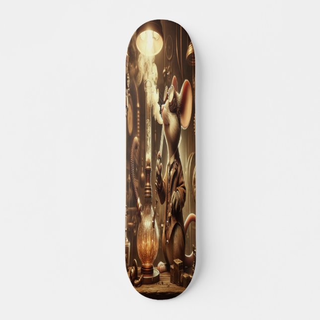 Skateboard "Cog & Goggles: Inventor de ratón Steampunk (Anverso )