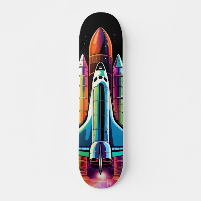 Skateboard Cohete lanzado al espacio (Anverso )