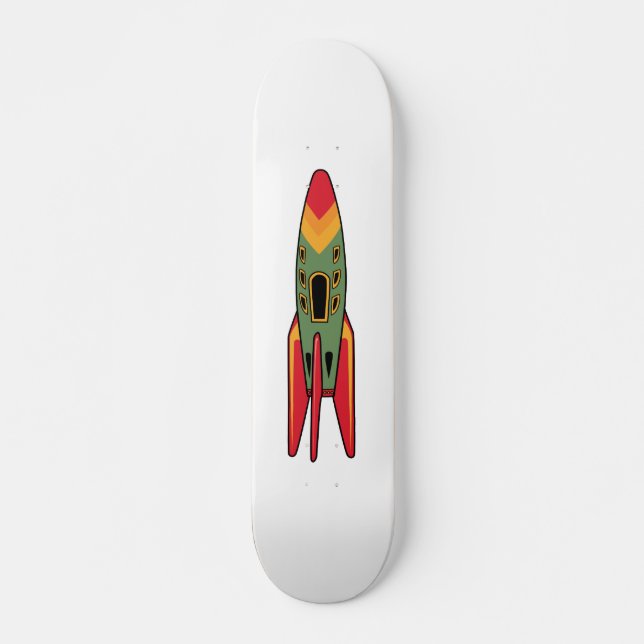Skateboard Cohete retro - Color (Anverso )