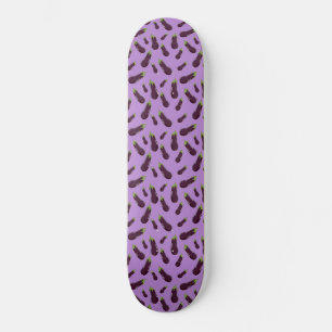 Skateboard Cojín decorativo aleatorio de patrón de Eggplant