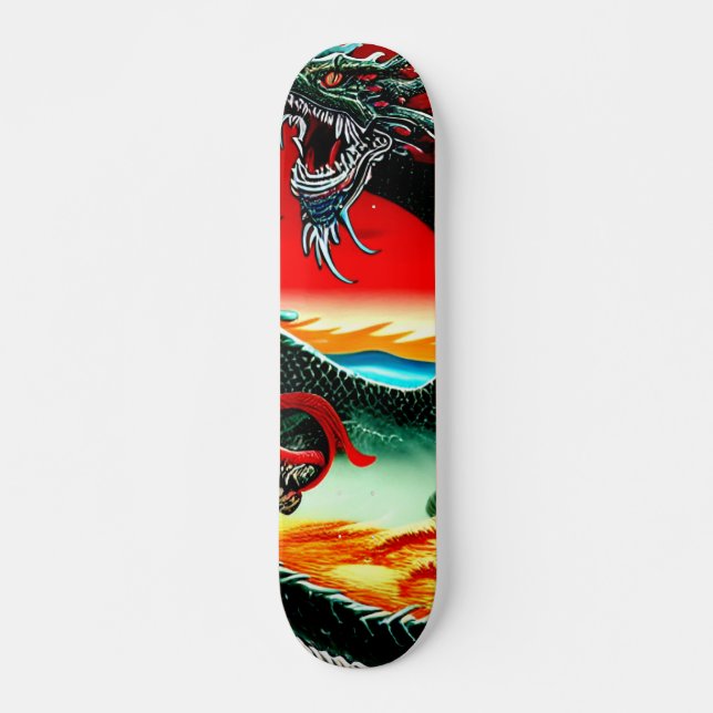 SKATEBOARD COJÍN DECORATIVO ASIÁTICO DRAGON (Anverso )