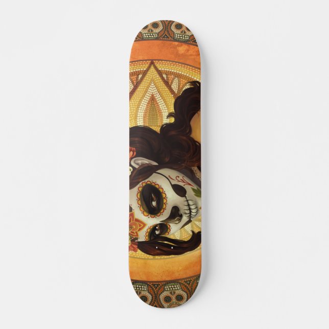 Skateboard Cojín decorativo Dia De Los Muertos (Anverso )