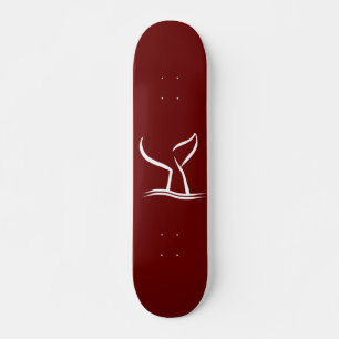 Skateboard Cola blanca de ballena roja oscura