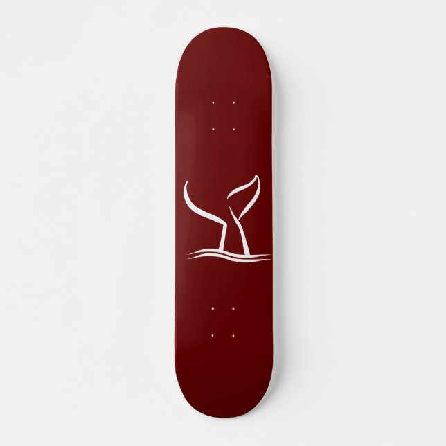 Skateboard Cola blanca de ballena roja oscura (Anverso )