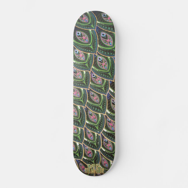 Skateboard Cola del pavo real (Anverso)