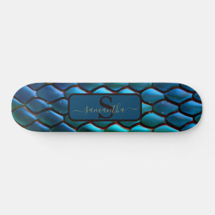 Skateboard Colas de Sirena Iridescentes Escamas de Dragón