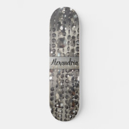 Skateboard Colas personalizadas Purpurinoso de color plateado