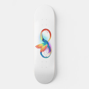 Skateboard Colibrí arcoiris con símbolo Infinity