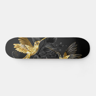 Skateboard Colibrí negro y dorado