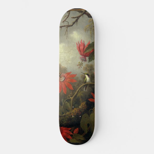 Skateboard Colibrí y flores de pasión (Anverso)