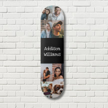 Collage de 8 fotos personalizadas con nombre negro