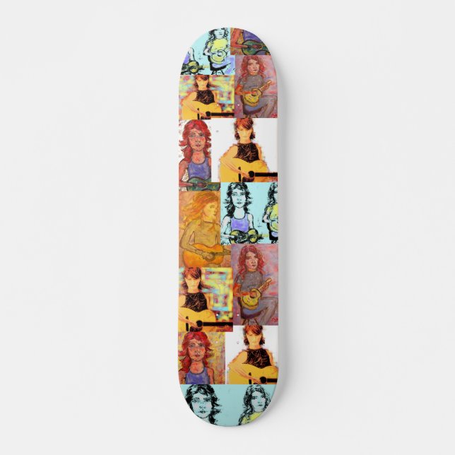 Skateboard collage de chicas folksinger (Anverso )
