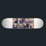 Skateboard Collage de fotos personalizado con fotos cuadradas<br><div class="desc">Usa tus fotos o fotos favoritas para hacer un toque divertido para compartir con tus amigos.</div>