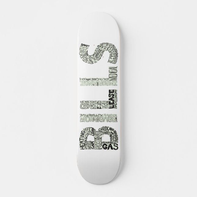 Skateboard Collage del Doodle de las cuentas (Anverso )